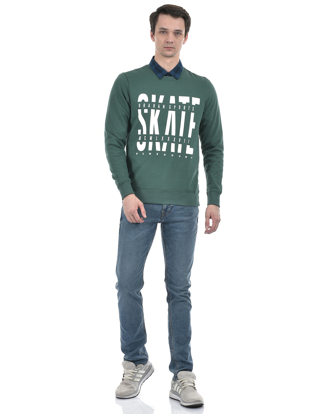 Numero Uno Men Typography Green Sweat Shirt